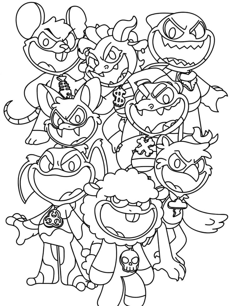 Poppy Playtime 4 Coloring Pages: The Nightmare Critters 