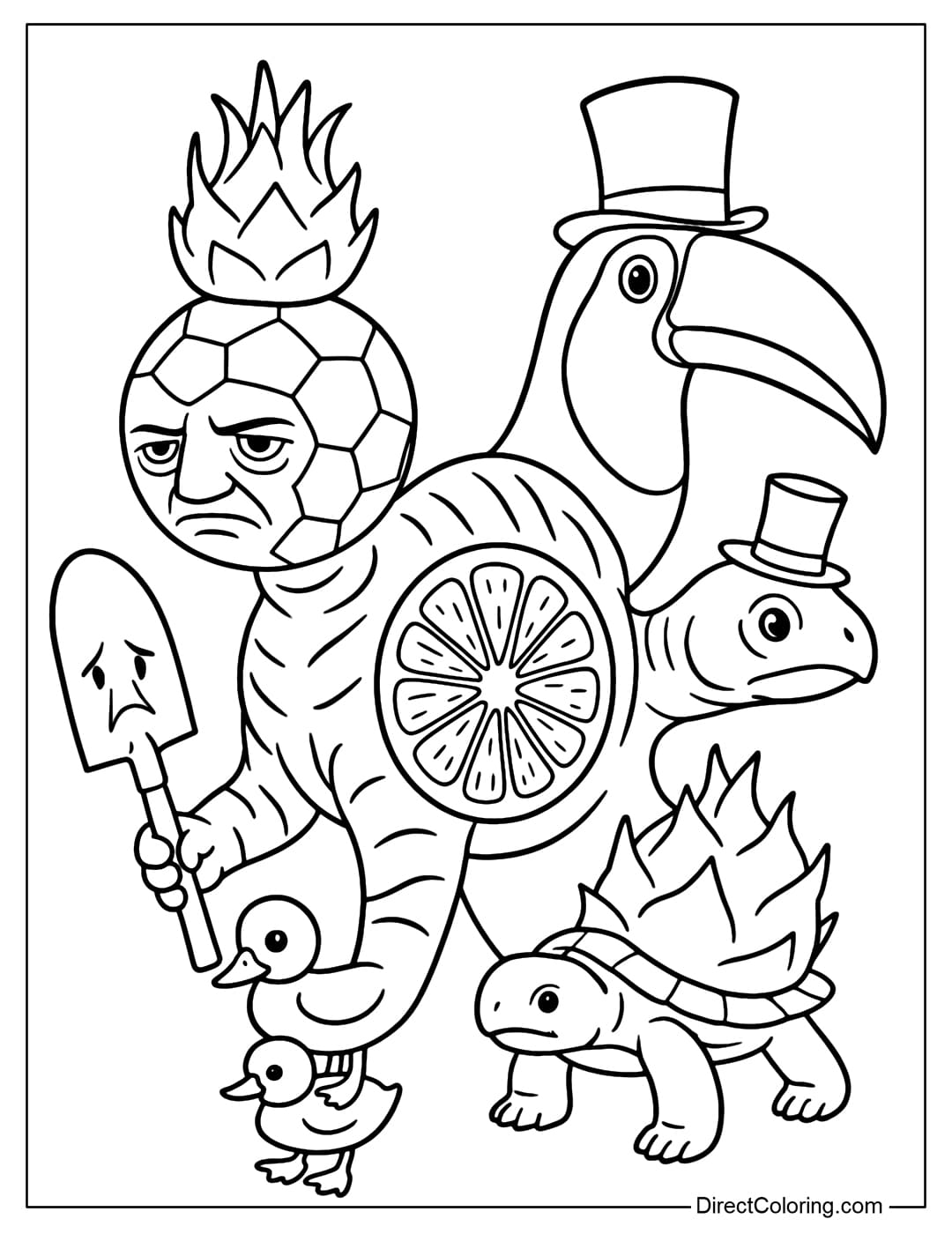 Italian Brainrot Coloring Pages - Free PDF to Download and Print