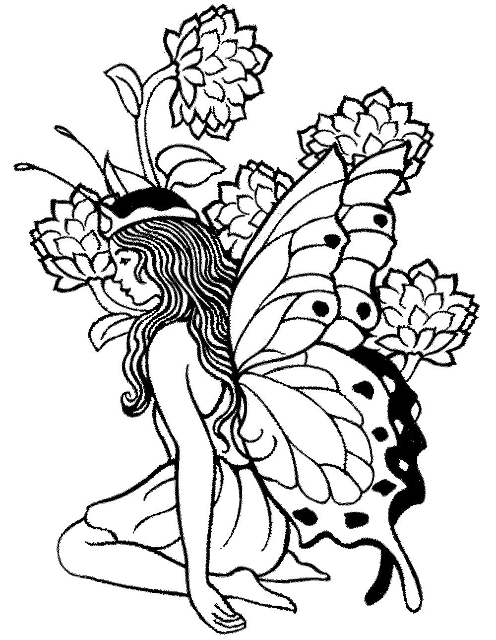 Beautifull Fairy Coloring Pages For Adults Printable Free ...