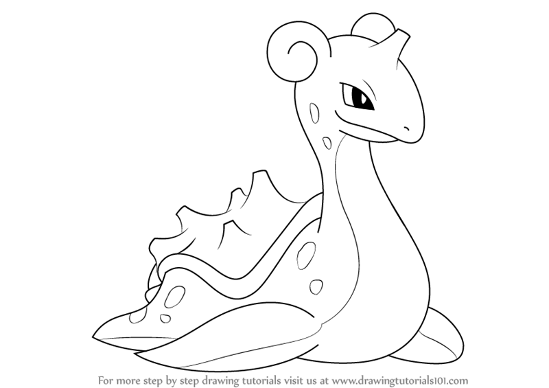 Lapras is a large sea character from Pokemon. In this tutorial, we will  draw Lapras from Pokemon. | Pokemon coloring pages, Pokemon drawings,  Pokemon sketch