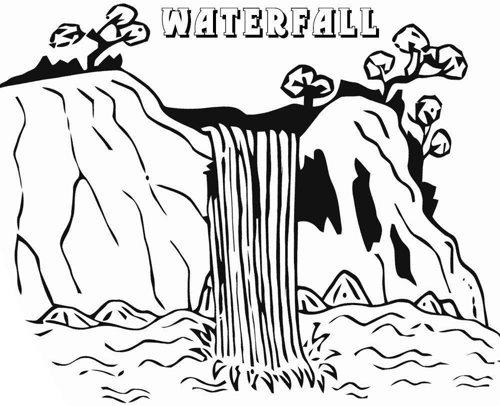 Waterfall Coloring Pages (With images) | Coloring pages for kids ...