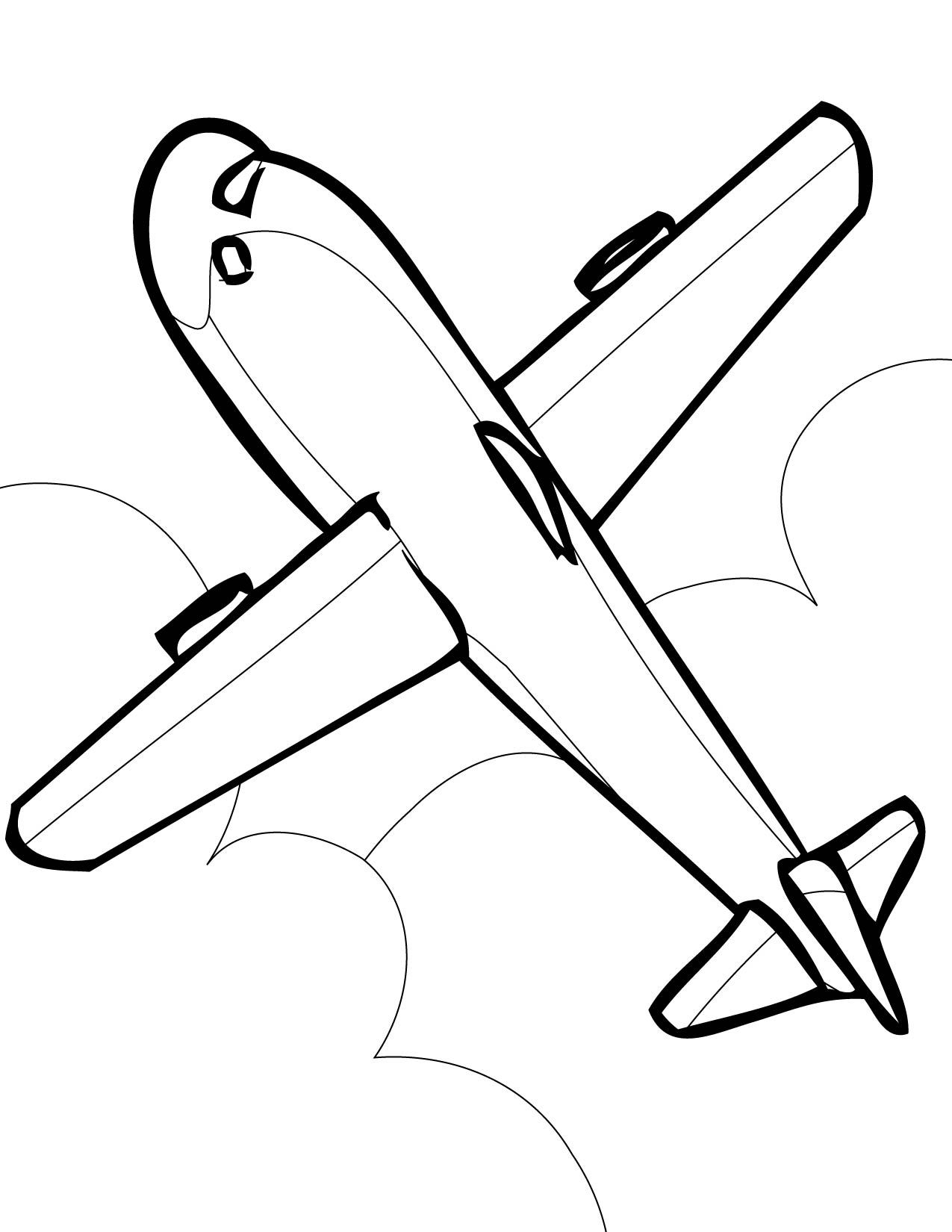 Airplane Coloring Page - Handipoints