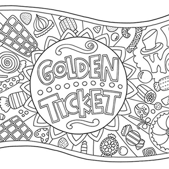 Free Golden Ticket Colouring Download | Hobbycraft