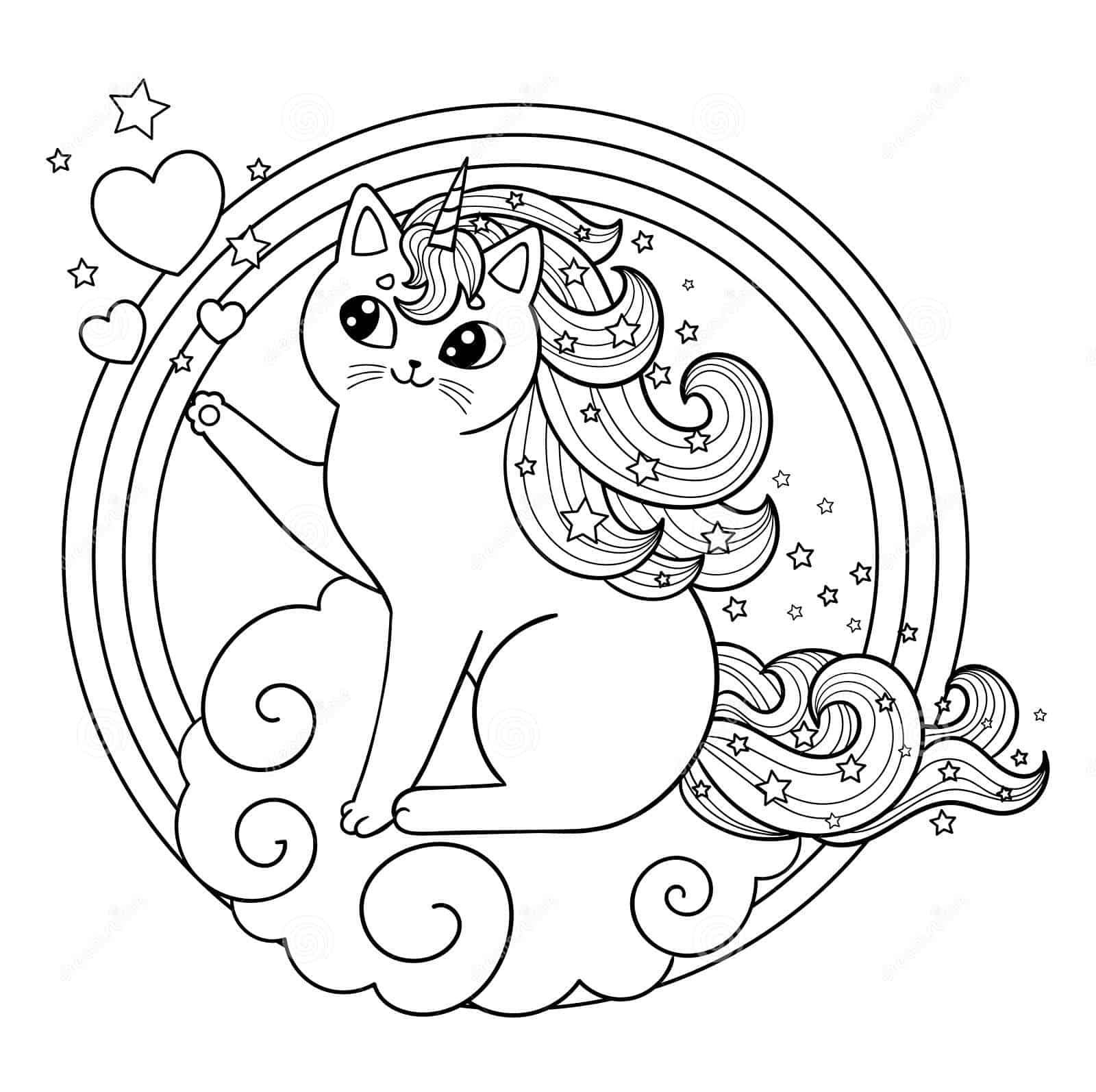 41 Cutest Unicorn Cat Coloring Pages (Free!) Story - Artsy Pretty Plants