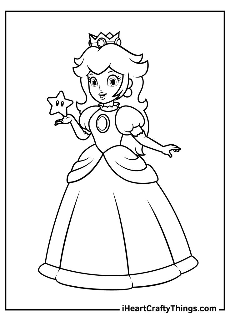 Princess Peach Coloring Pages | Super mario coloring pages, Princess  coloring pages, Coloring pages