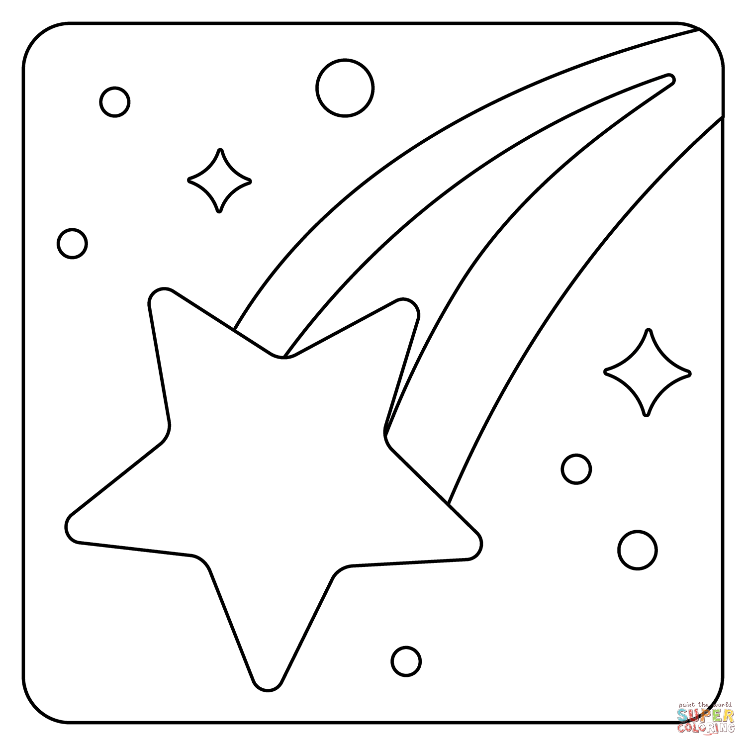 Shooting Star Emoji coloring page | Free Printable Coloring Pages