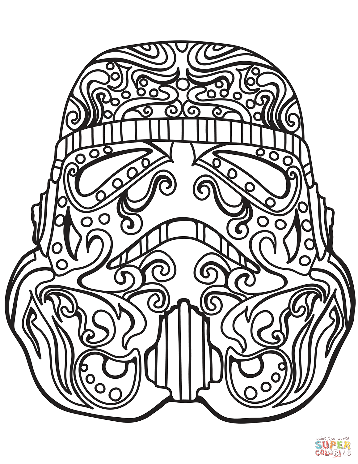 Star Wars Stormtrooper Sugar Skull coloring page | Free Printable Coloring  Pages