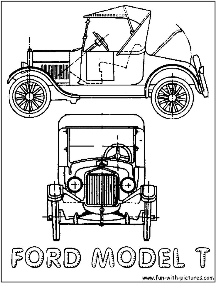 Ford Model T Coloring Page | Ford models, Model t, Henry ford model t