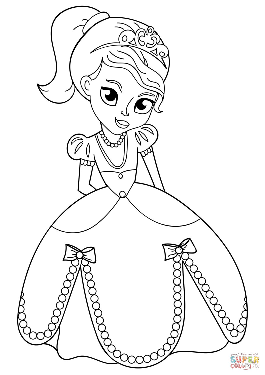 Cute Princess coloring page | Free Printable Coloring Pages