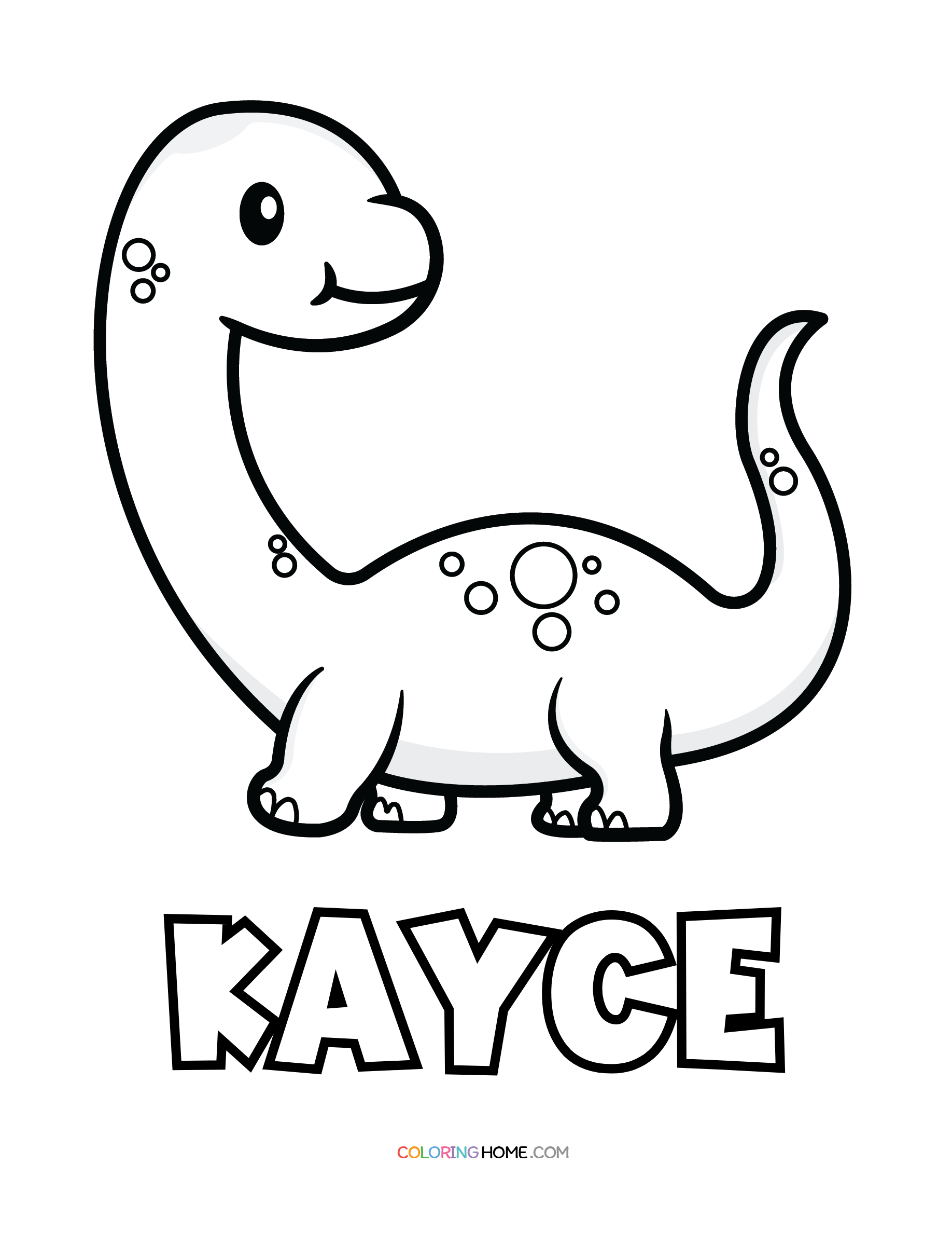 Kayce dinosaur coloring page
