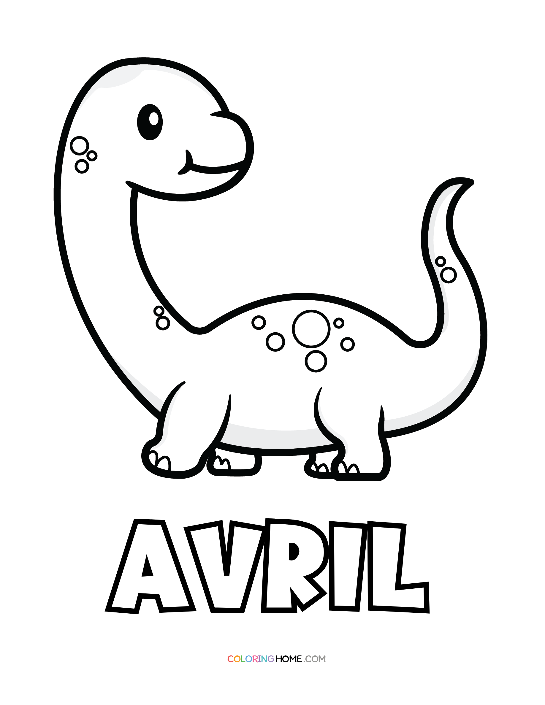 Avril dinosaur coloring page