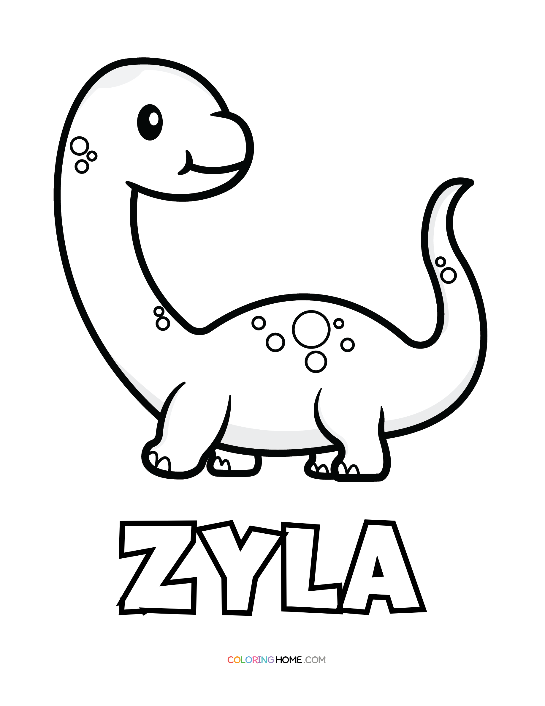 Zyla dinosaur coloring page