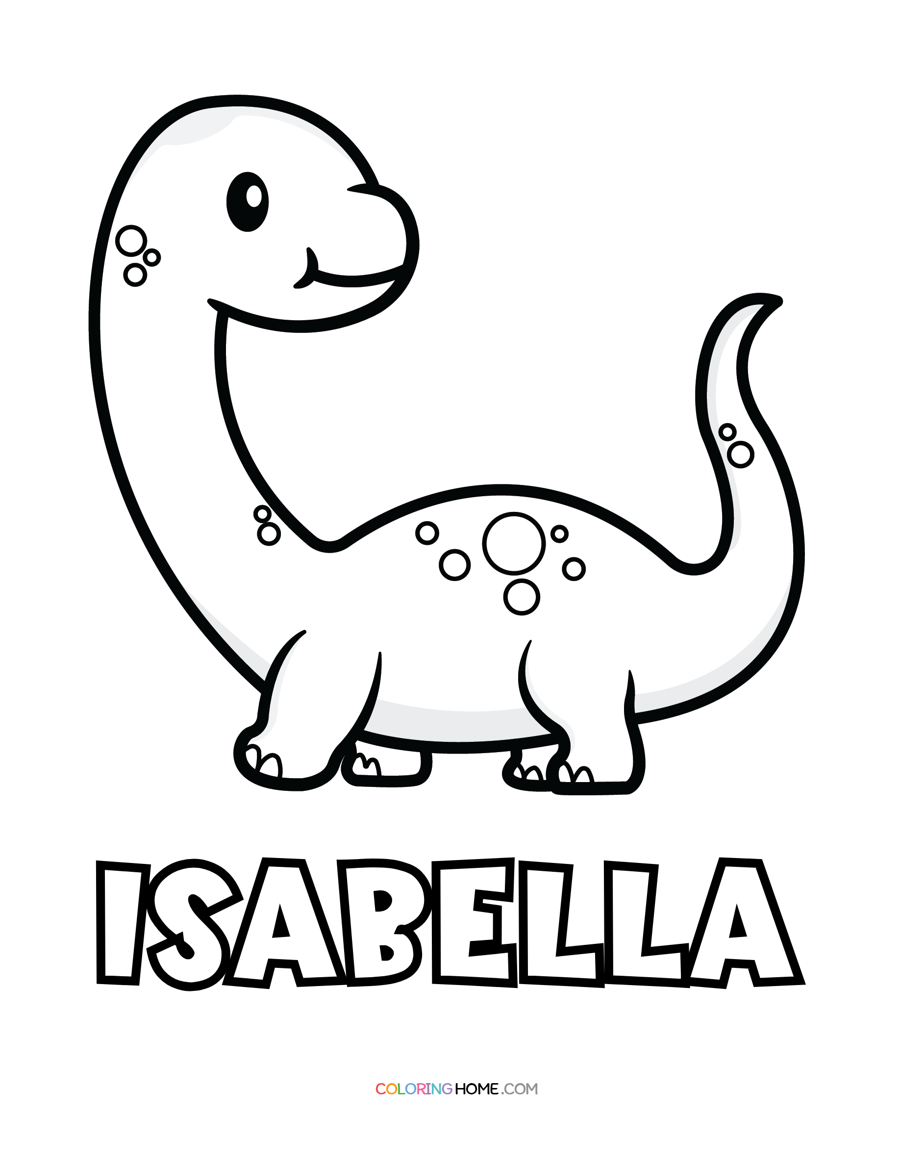Isabella dinosaur coloring page
