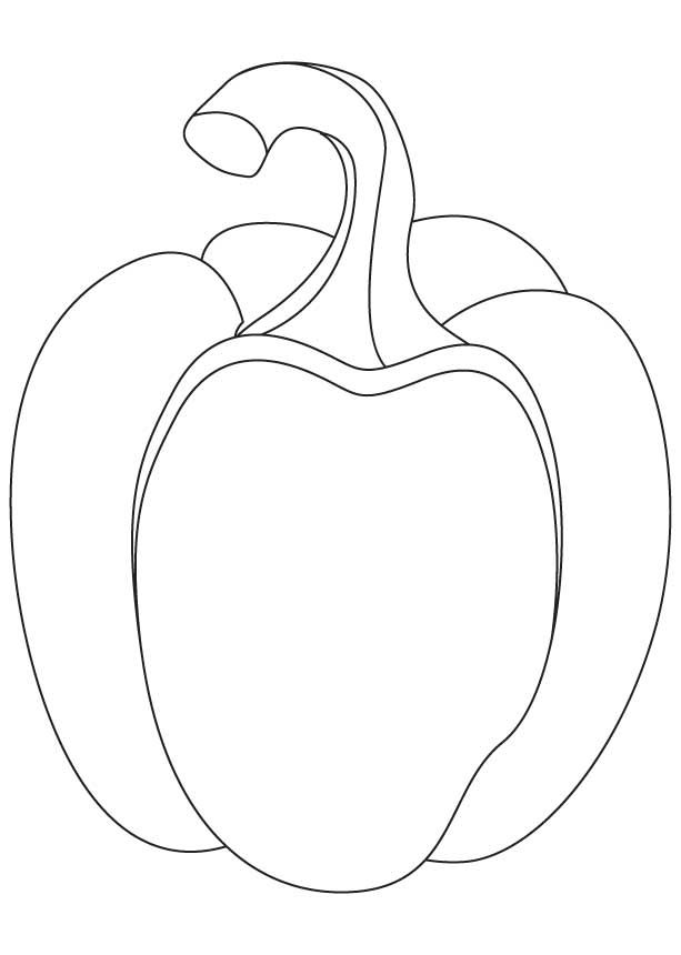 Bell Pepper Drawing | Fruit coloring pages, Vegetable coloring pages, Coloring  pages