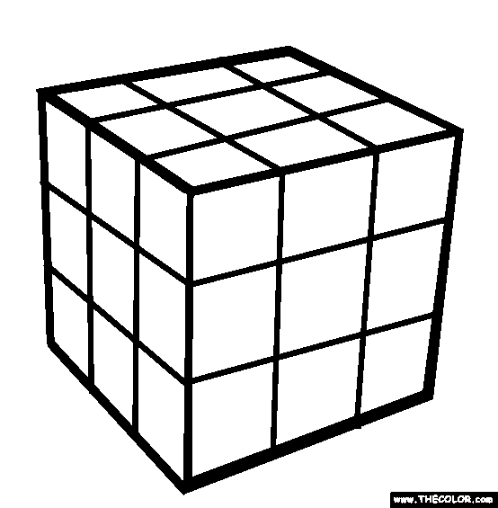 Rubiks Cube Coloring Page | Free Rubiks Cube Online Coloring