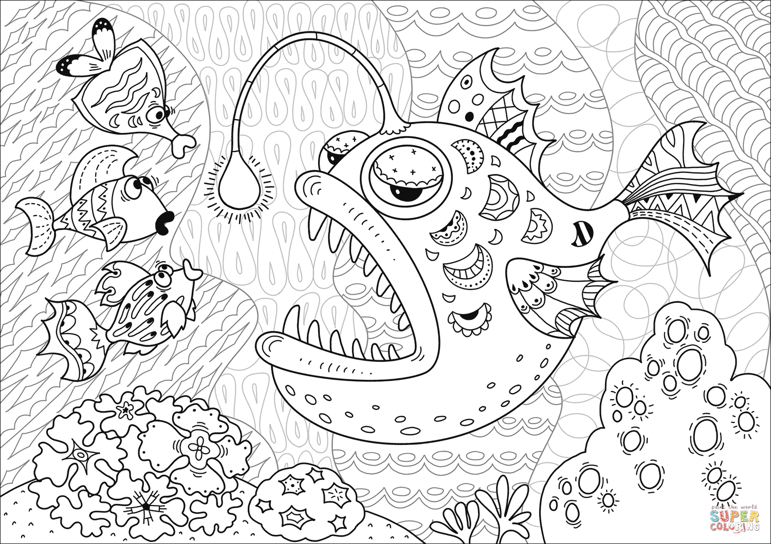 Anglerfish coloring page | Free Printable Coloring Pages