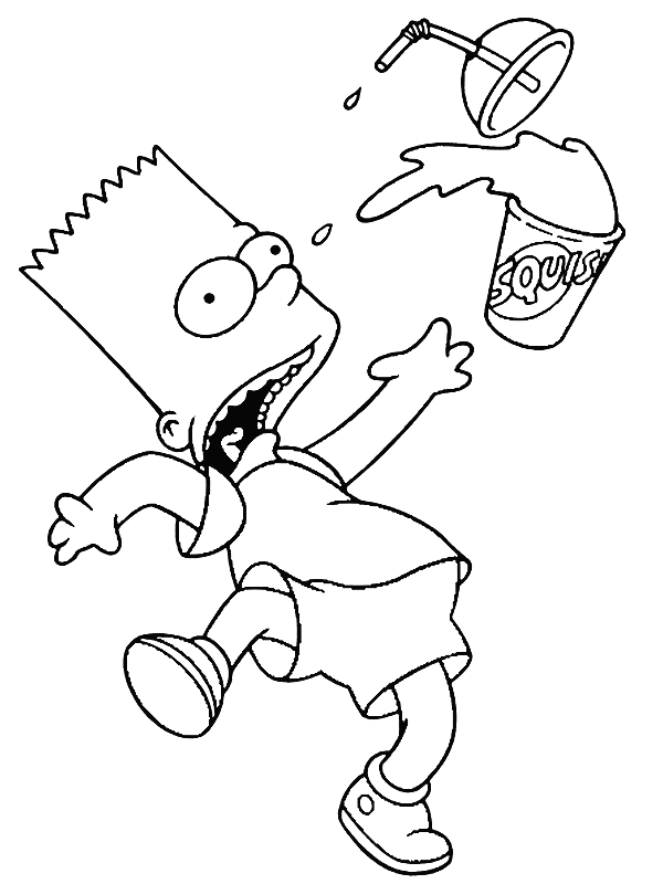 Fear Bart Simpson Coloring Page - Free Printable Coloring Pages for Kids