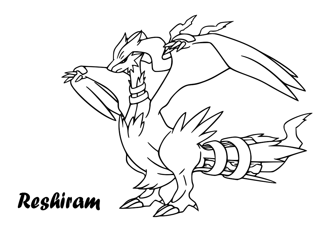 Reshiram Pokemon Coloring Pages