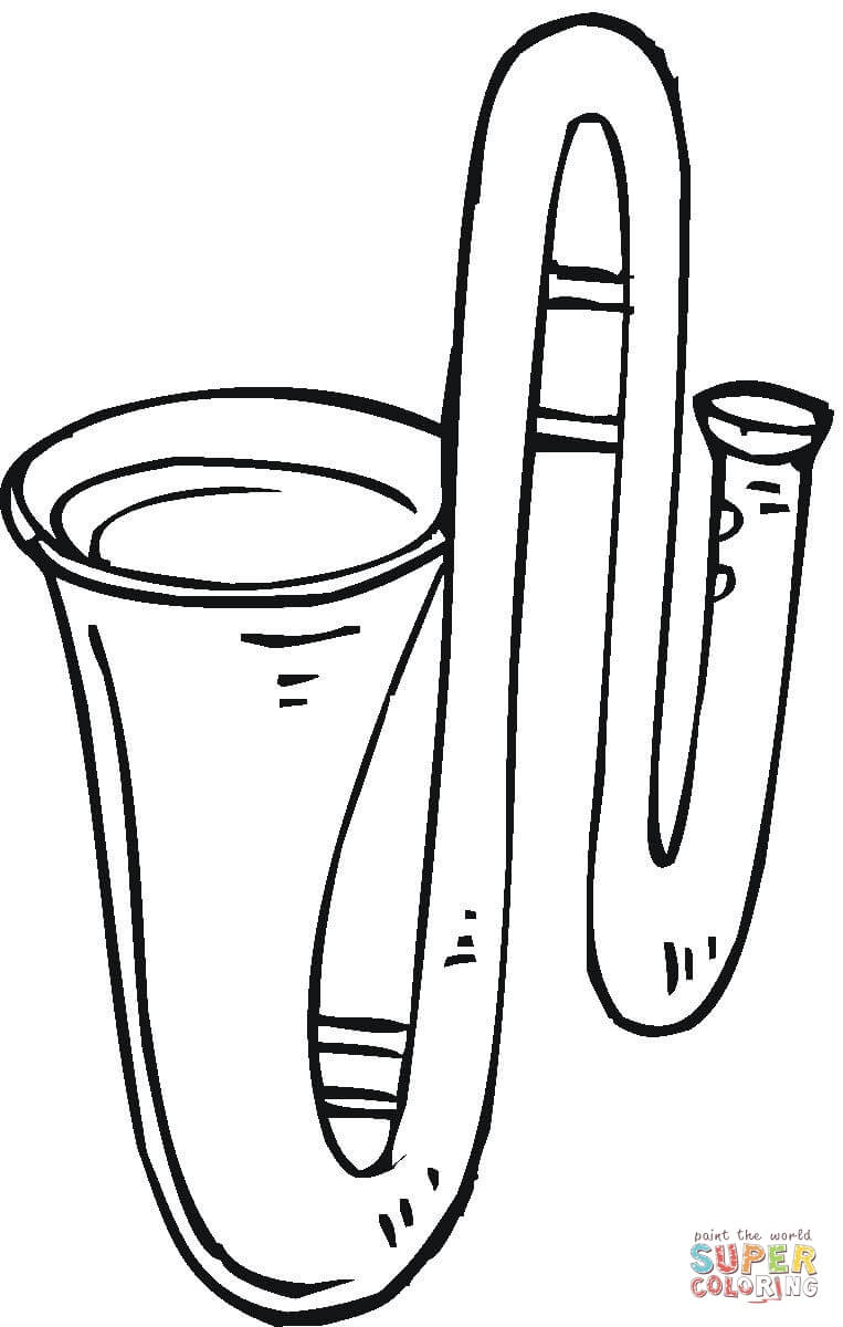 Trombone coloring page | Free Printable Coloring Pages