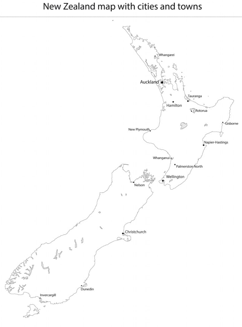 New Zealand Map 6 Coloring Page - Free Printable Coloring Pages for Kids