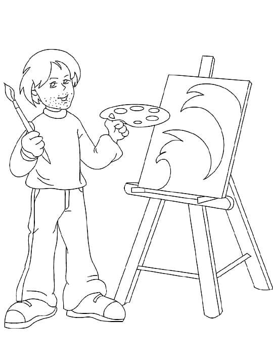 Free Printable Artist Coloring Page - Free Printable Coloring Pages for Kids
