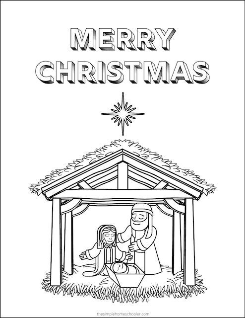 Free Nativity Coloring Pages: Perfect Printable Christmas Fun! - The Simple  Homeschooler
