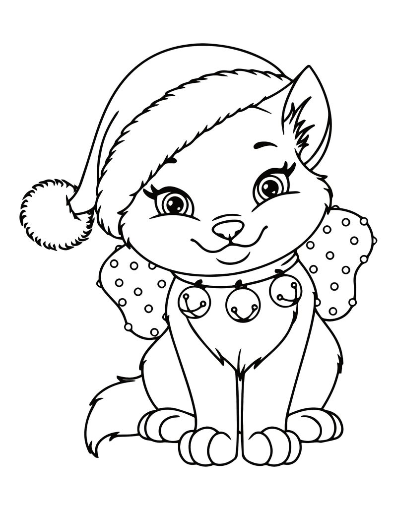 Kitten Coloring Pages 21 Printable Kitten Coloring Pages for - Etsy | Cat coloring  book, Christmas present coloring pages, Printable christmas coloring pages