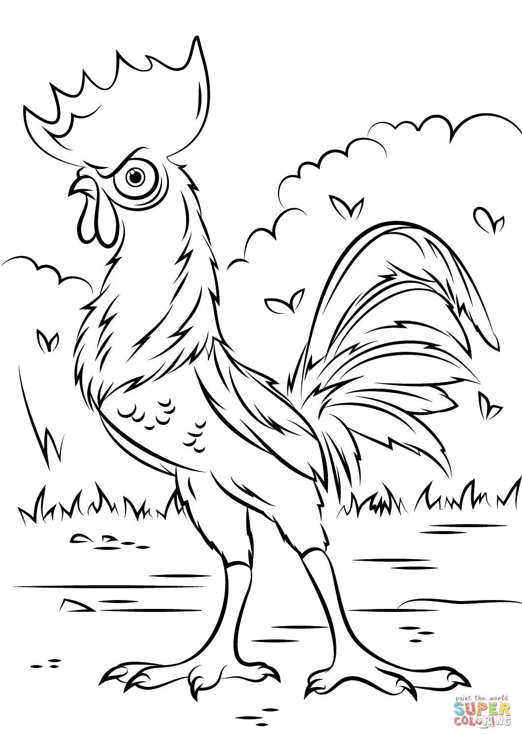 Heihei Rooster from Moana coloring page | Free Printable Coloring Pages