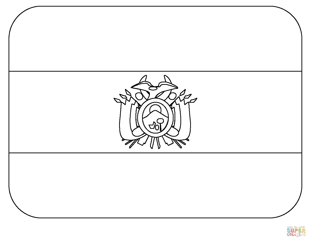 Bolivia flag coloring page