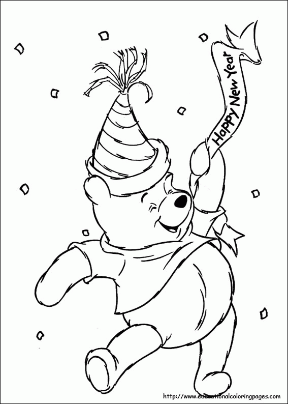 Winnie The Pooh Christmas Coloring Page