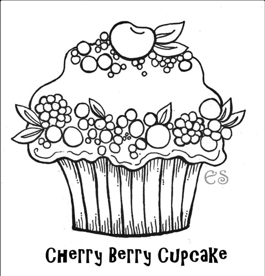 Of Cupcakes - Coloring Pages for Kids and for Adults