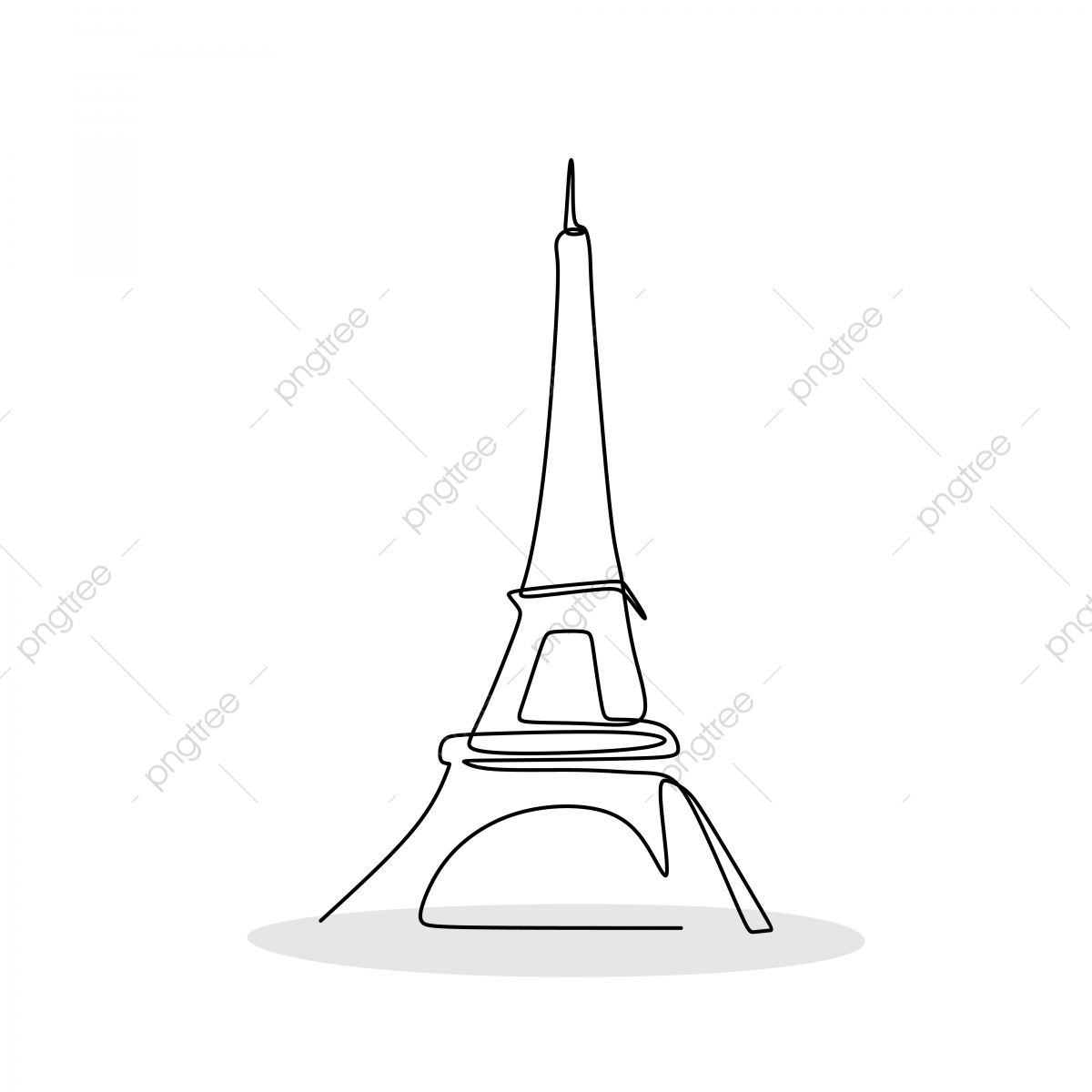 Eiffel Tower In Paris One Line Drawing V #1437850 - PNG Images - PNGio
