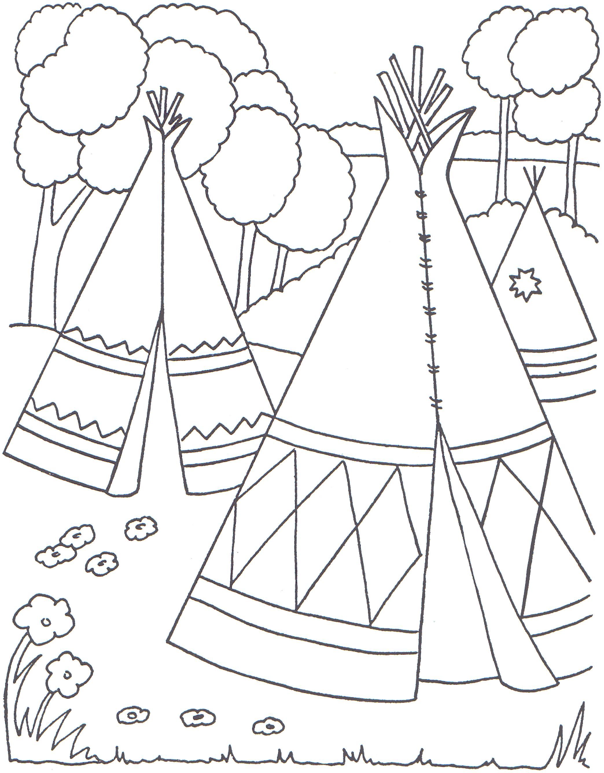 Native American Coloring Page - Coloring Pages for Kids and for Adults