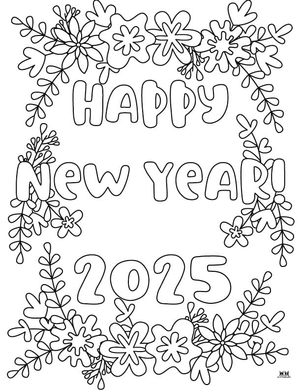 New Year Coloring Pages - 40 FREE Pages ...