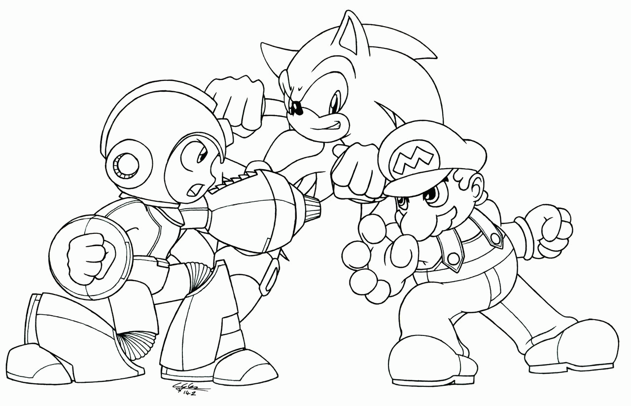 Mega man coloring pages to download and print for free