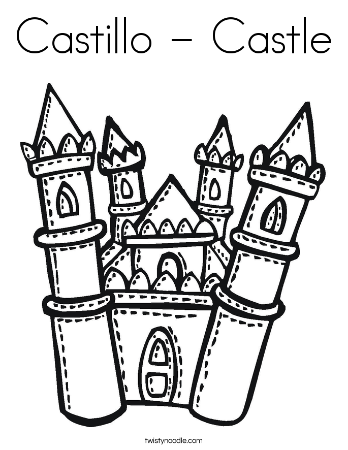 Castillo - Castle Coloring Page - Twisty Noodle