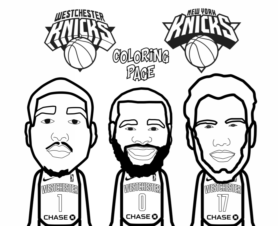 Westchester-Knicks-Coloring-Pages | Garden of Dreams Foundation