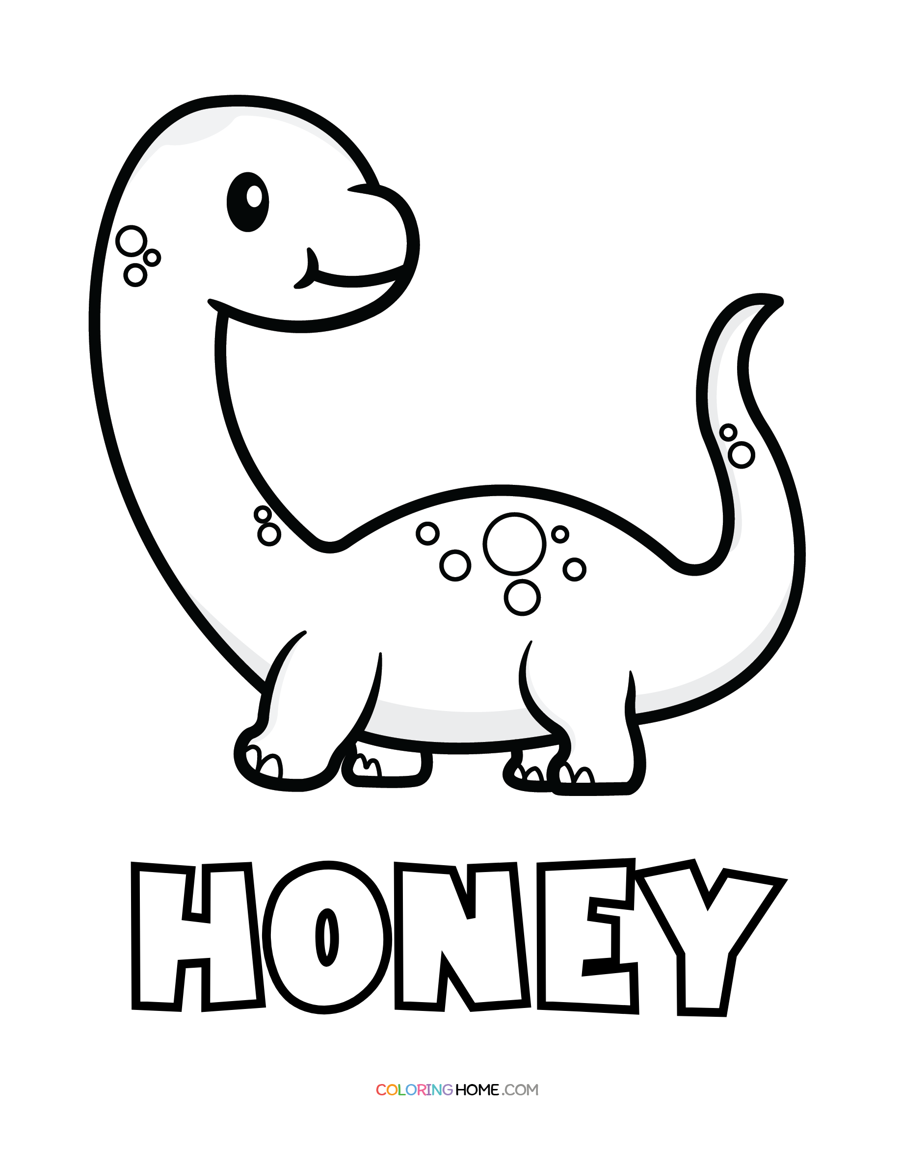 Honey dinosaur coloring page