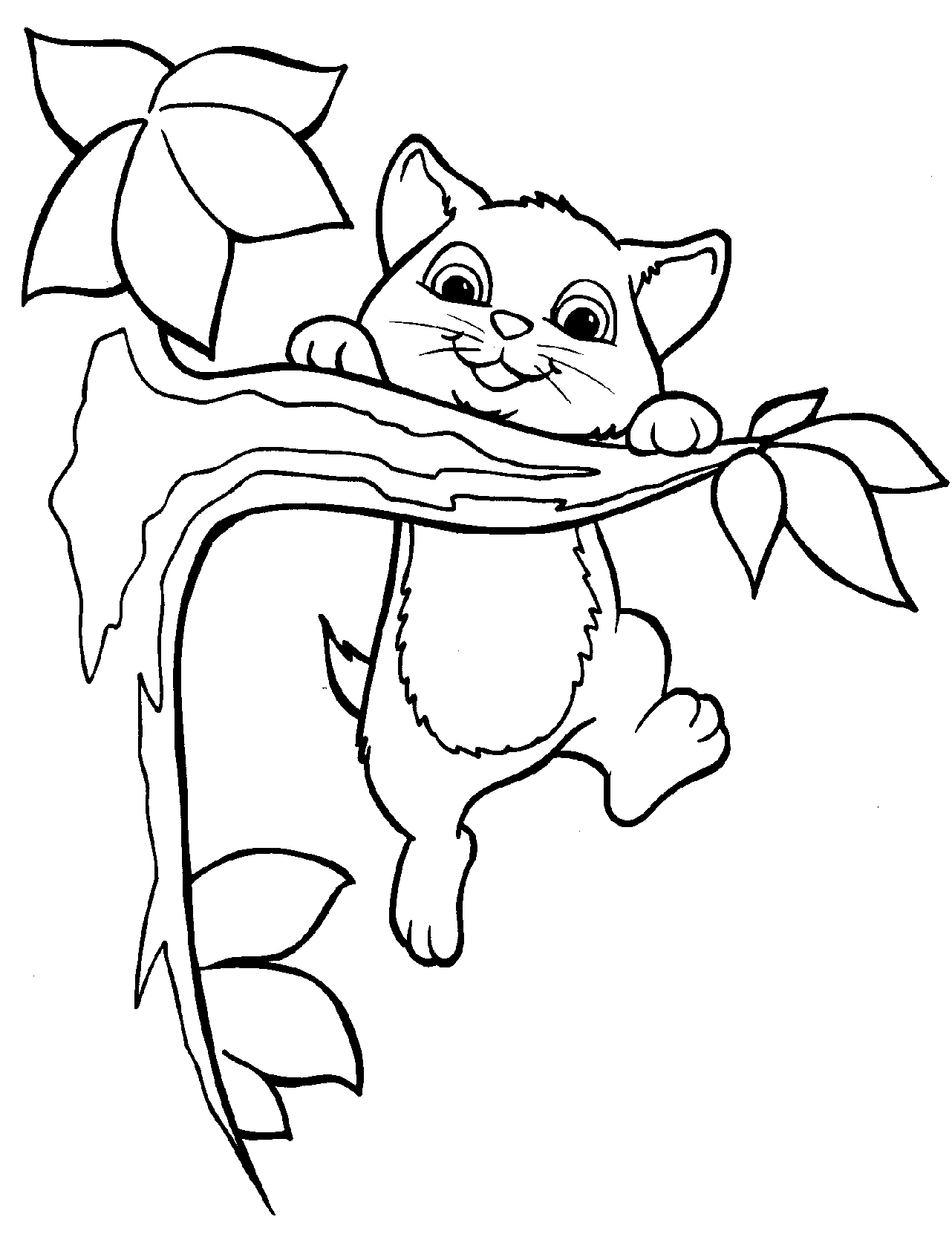 Cute Cat Coloring Pages drawing free image download