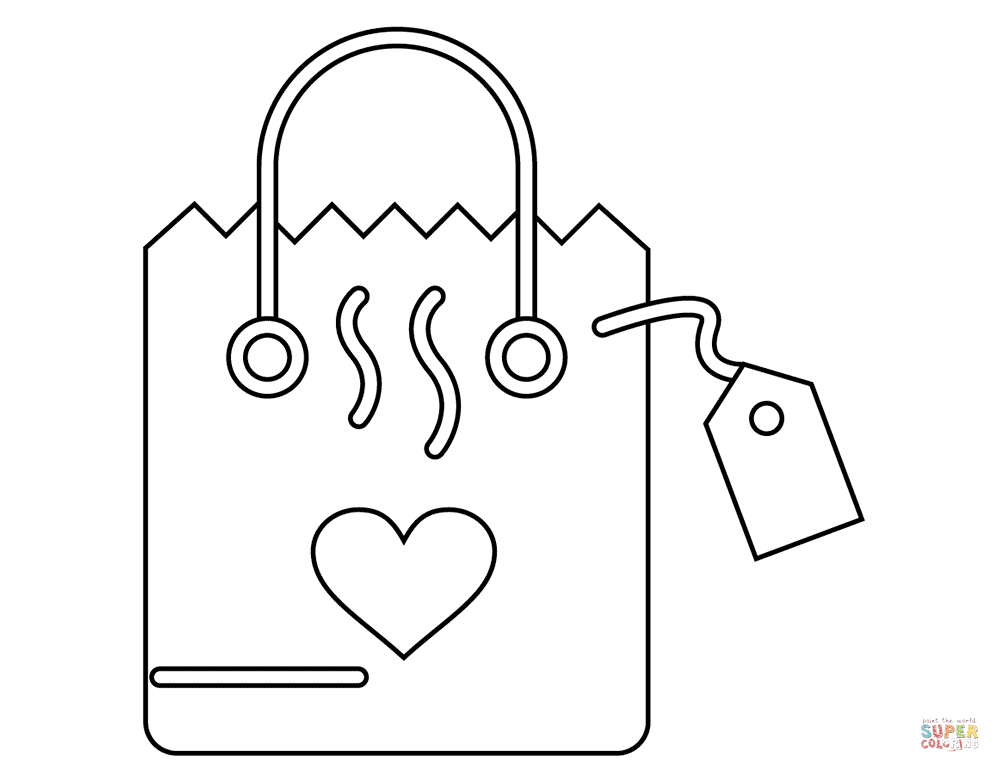 Valentine's Day Shopping Handbag coloring page | Free Printable Coloring  Pages