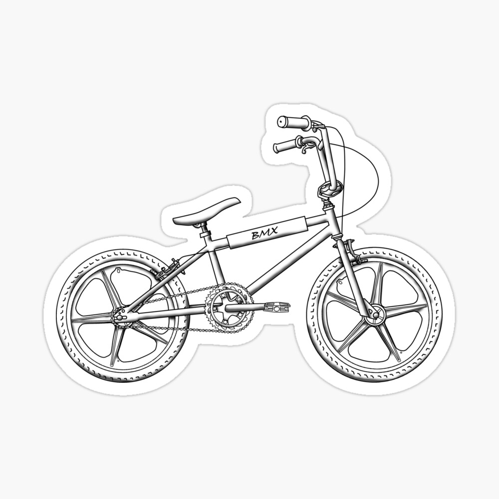 Retro BMX shadow lineart