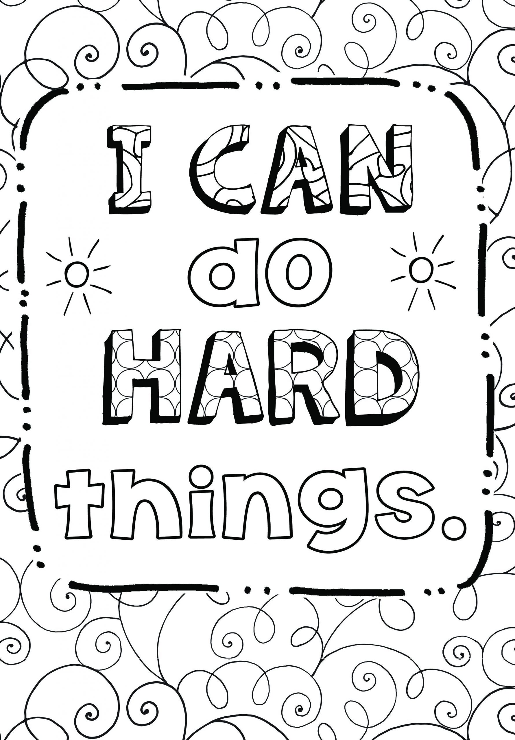 I can do hard things Coloring Page - Free Printable Coloring Pages for Kids