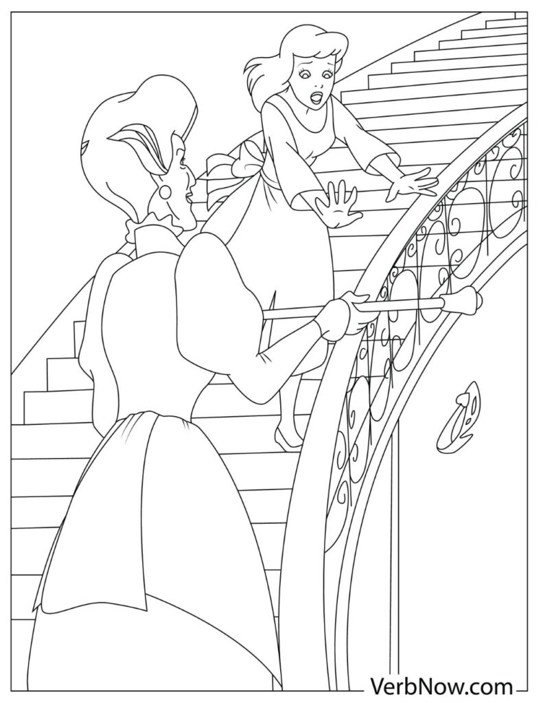 Free CINDERELLA Coloring Pages for Download (Printable PDF) - VerbNow