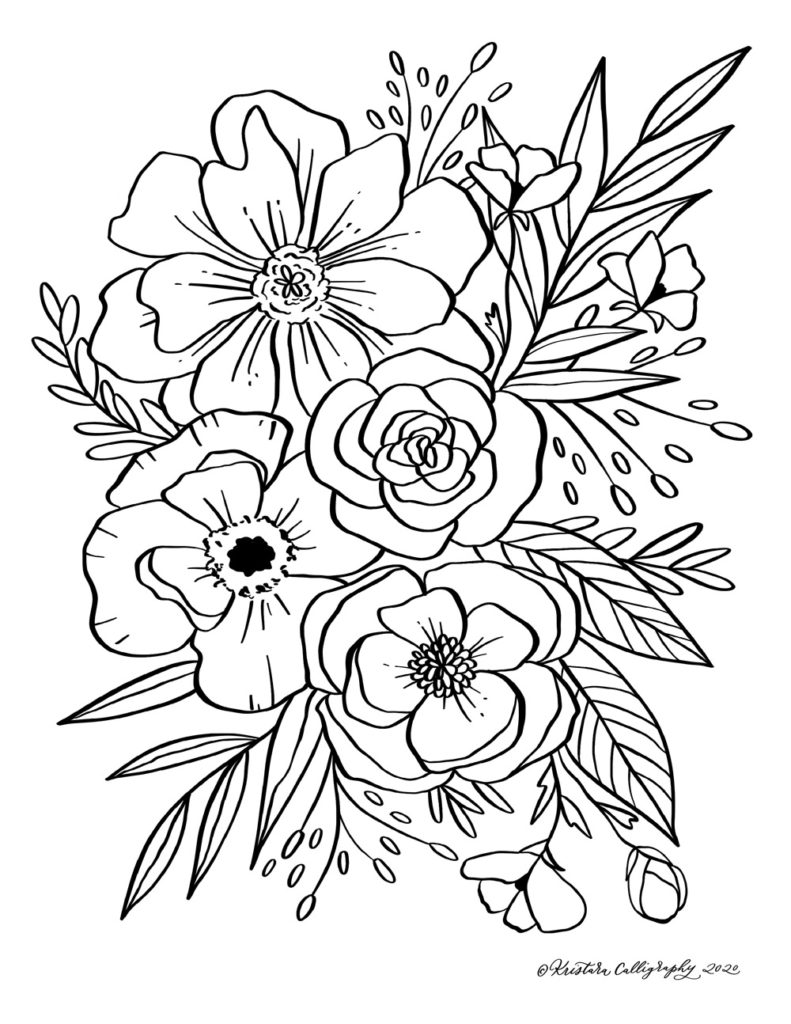 Floral Coloring Pages -