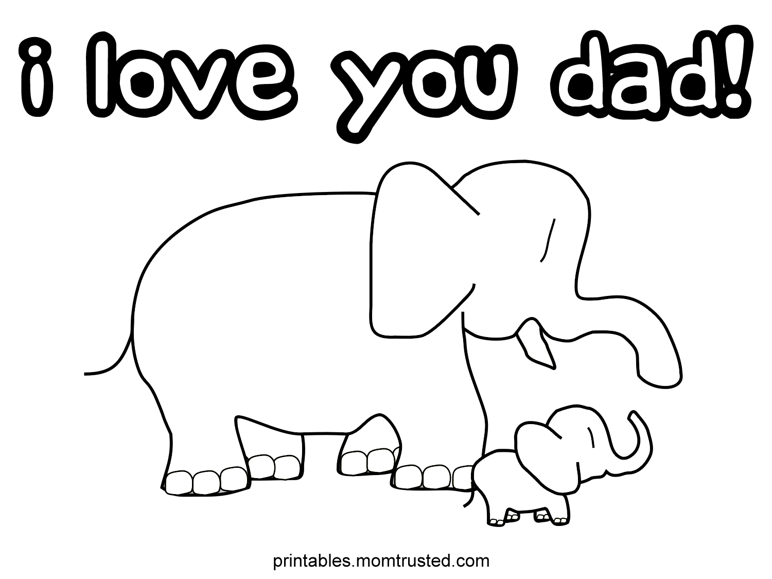 iloveyoudadelephant | Fathers day coloring page, Love you dad, Happy  birthday coloring pages