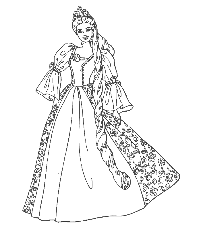 Barbie Princess Coloring Pages Print - Coloring Pages For All Ages