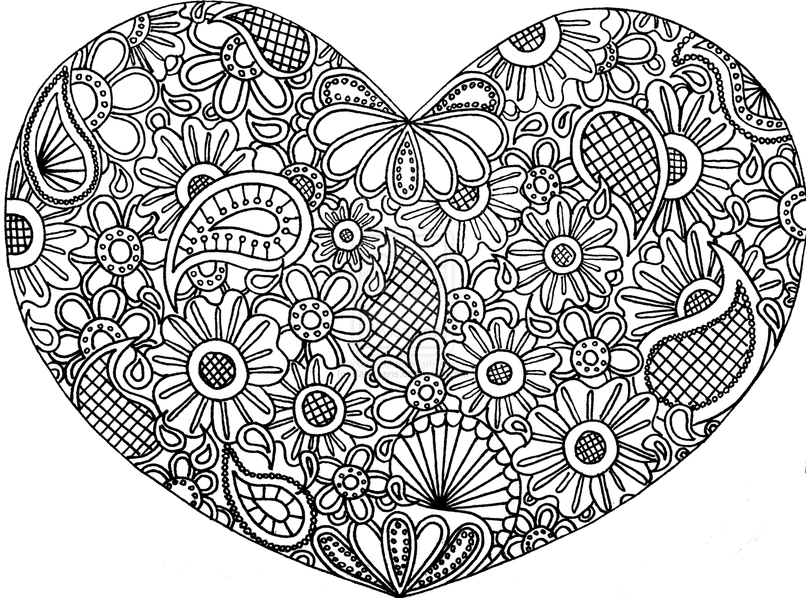 15 Pics of Printable Coloring Pages Doodle Art - Heart Doodle Art ...