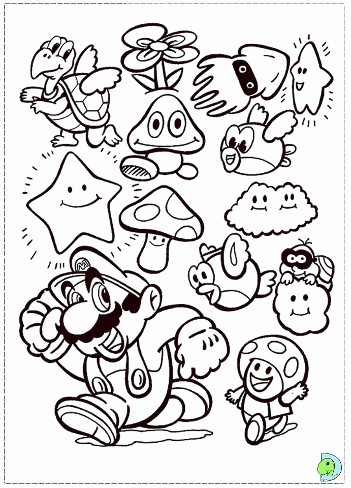 Mario Bros Coloring Page - Coloring Pages for Kids and for Adults