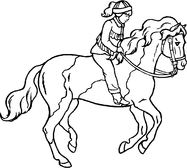 Coloring Pages Horseback Riding - High Quality Coloring Pages