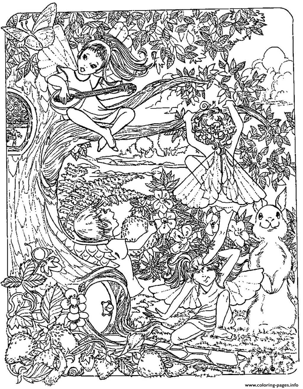 Print adult fantasy child elves Coloring pages